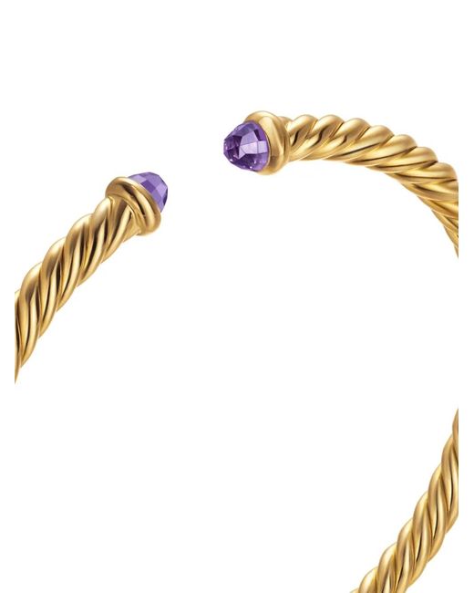 David Yurman Metallic 18Kt Cablespira Amethyst Cuff