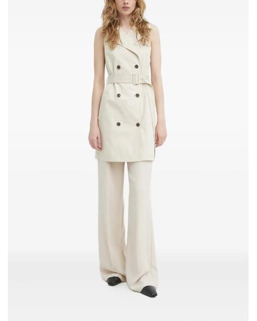 Theory Natural Button-Up Belted-Detail Jacket