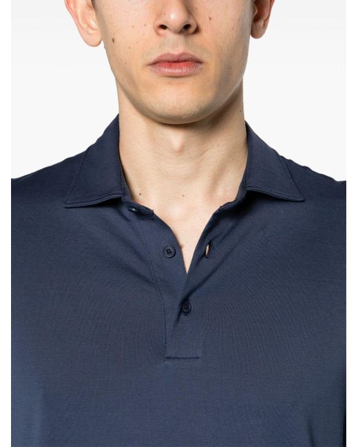 KIRED Blue Jersey Cotton Polo Shirt for men