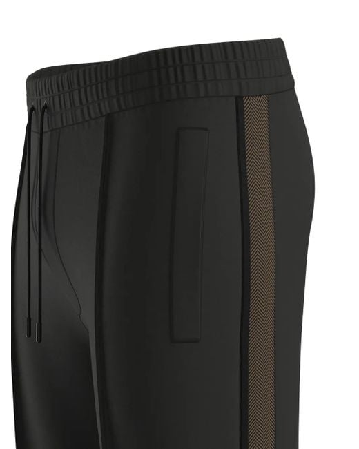 HUGO Black Side-Stripe Zip-Detail Sweatpants for men