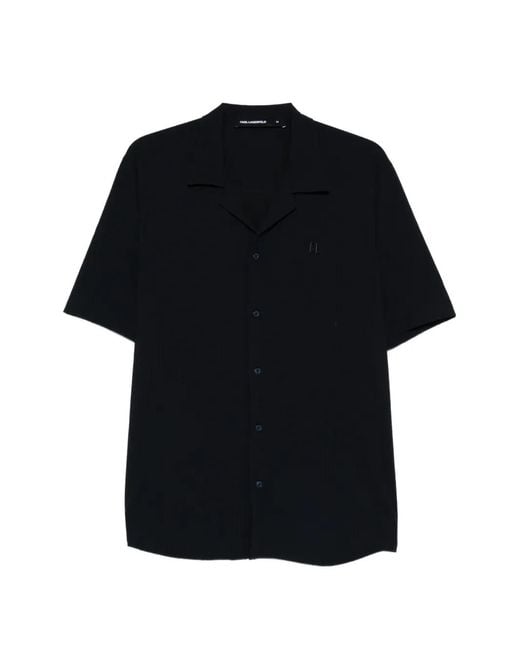 Karl Lagerfeld Black Short-Sleeve Casual Shirt for men