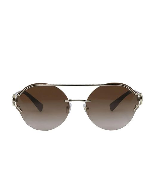 Versace Brown Oval-Frame Sunglasses