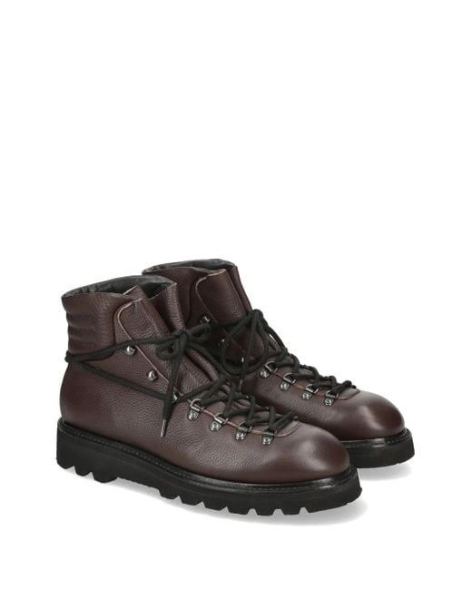 Premiata Brown Leather Ankle Boots for men