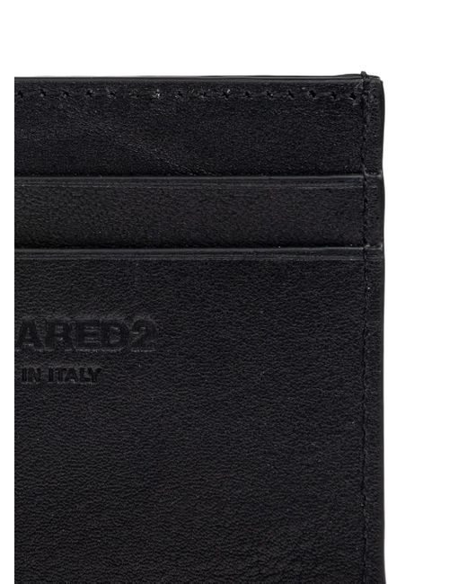 DSquared² Black Heritage Leather Cardholder for men