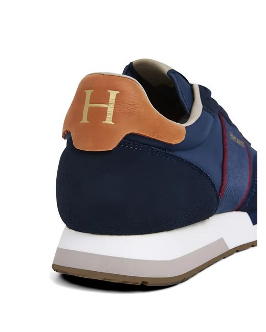 Hackett Blue Suede Panelled Sneakers for men