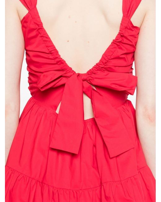 Liu Jo Red V-neck Cotton Minidress