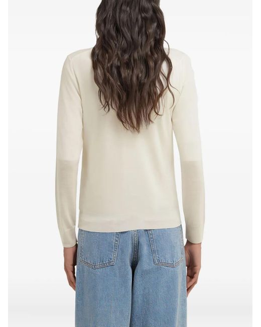 Roberto Cavalli White Wool Button-front Cardigan