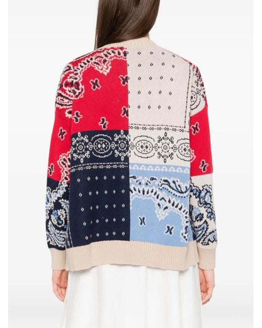 Weekend by Maxmara Red Paisley-Pattern Cardigan