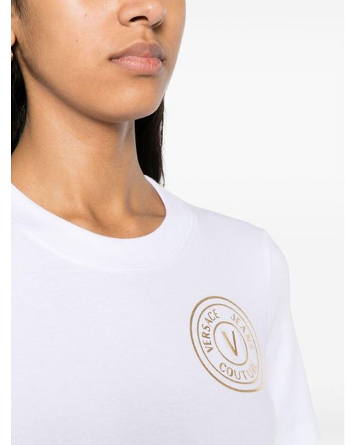 Versace White T-Shirtkleid mit Logo-Print