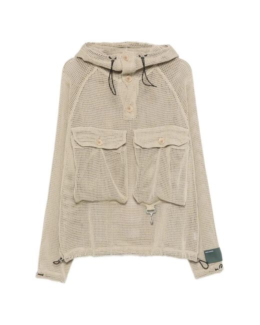 Reese Cooper Natural Crochet Hooded Jacket for men