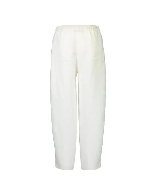 Antonelli White Pascal Drawstring-Fastening Trousers