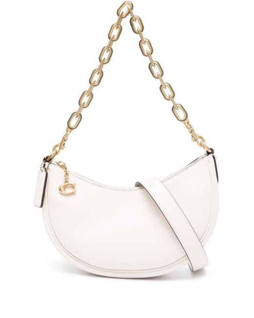 COACH Mira Leather Shoulder Bag in White | Lyst