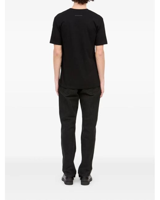 MM6 by Maison Margiela Black Graphic Print T-Shirt for men
