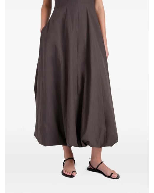 Proenza Schouler Brown Ella Square-Neck Dress