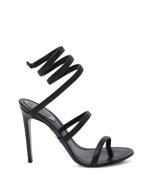 Rene Caovilla Black Juniper Wrap-Around Sandals