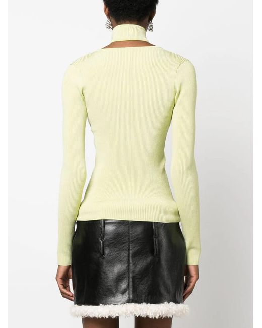 Coperni Yellow Cut-Out Ribbed Sweater