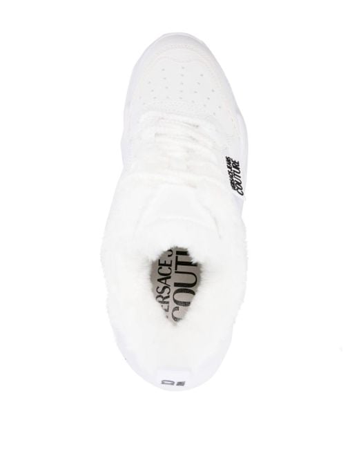 Versace Speedtrack Sneakers Met Bontvoering in het White