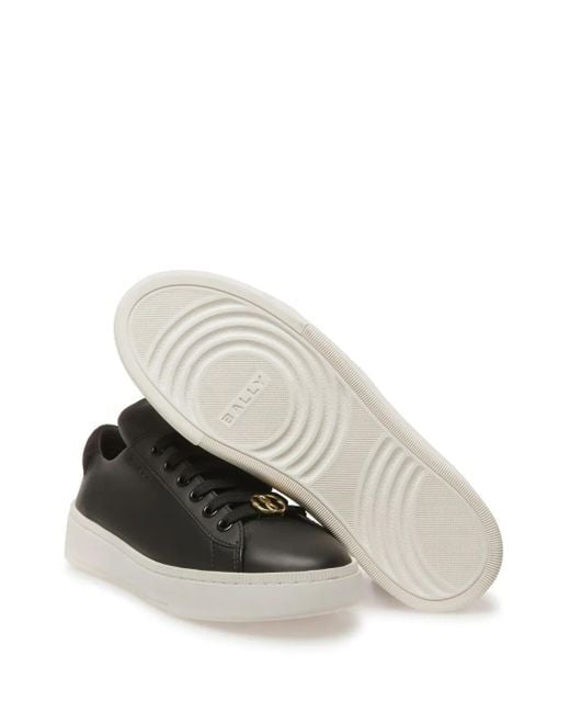 Bally Black Lace-Up Logo-Plaque Sneakers