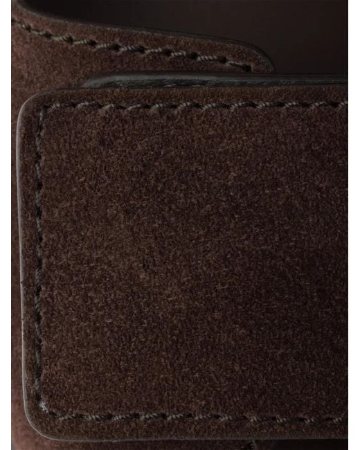 Sandales En Daim À Logo Embossé Prada pour homme en coloris Brown