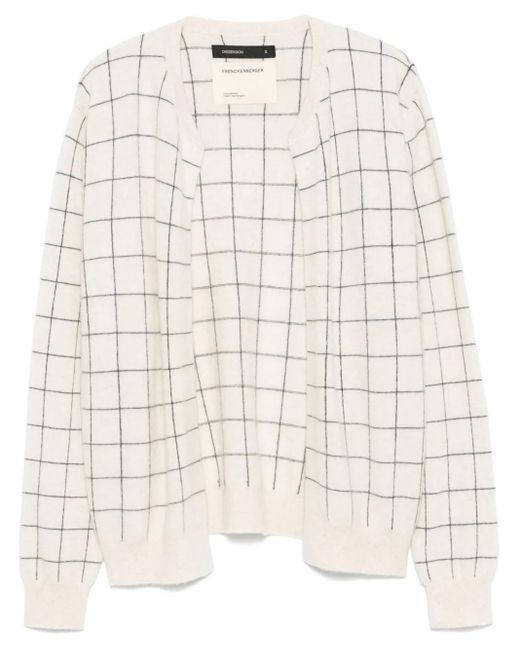 Frenckenberger Natural Windowpane-Pattern Cardigan