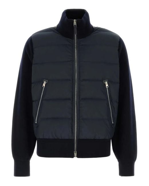 Tom Ford Blue Nylon And Wool Short Down Jacket for men