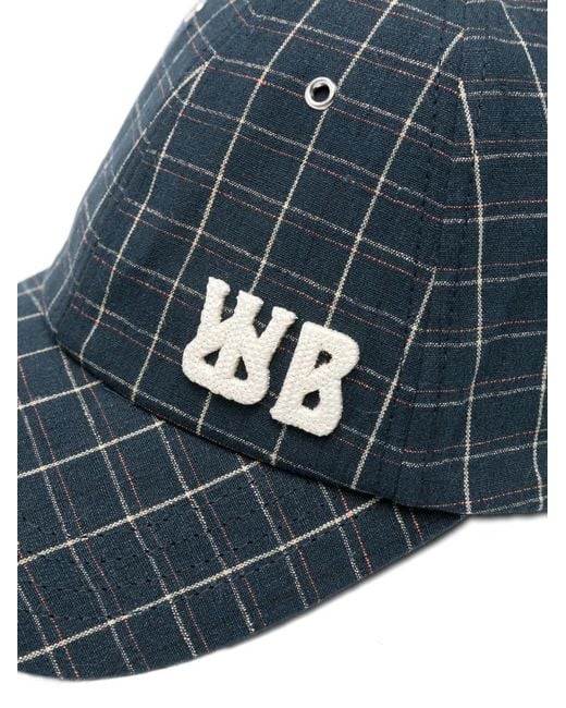Wales Bonner Blue Checked Logo Baseball Cap