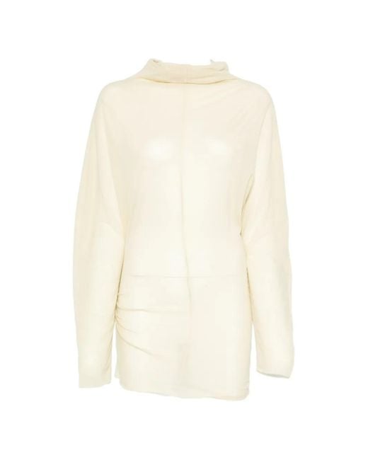Soeur White Long-Sleeve Ruched Top