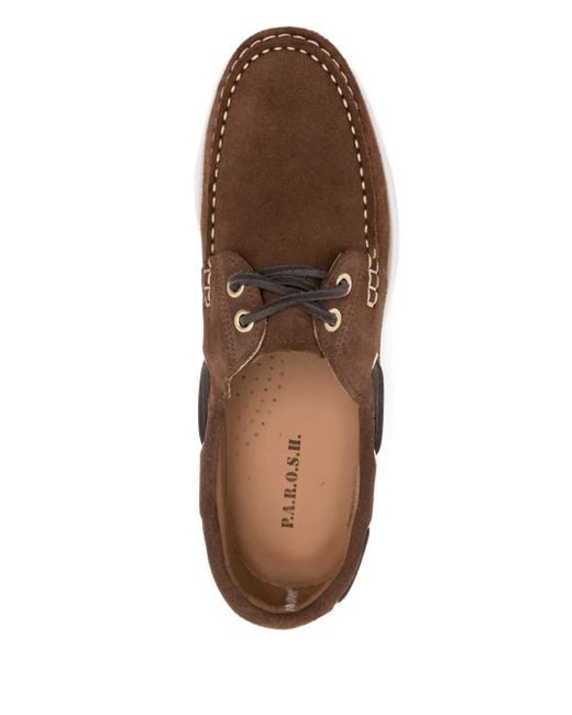 P.A.R.O.S.H. Brown Suede Boat Shoes