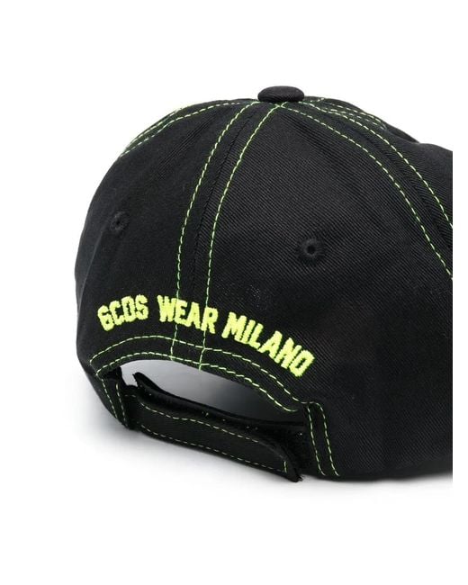 Gcds Black Embroidered-Logo Baseball Cap for men