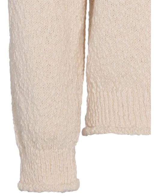 Lardini Natural Textured Crew Neck Sweater for men
