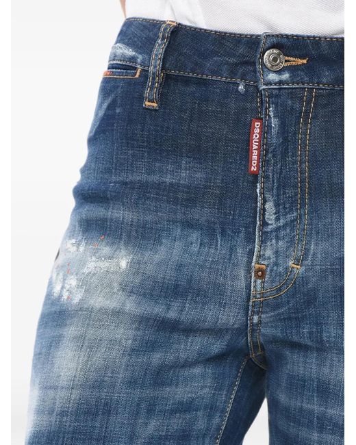 DSquared² Blue Dalma Angel Distressed-Effect Jeans