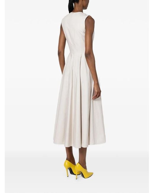 Roksanda White Helin Macramé-Panel Midi Dress