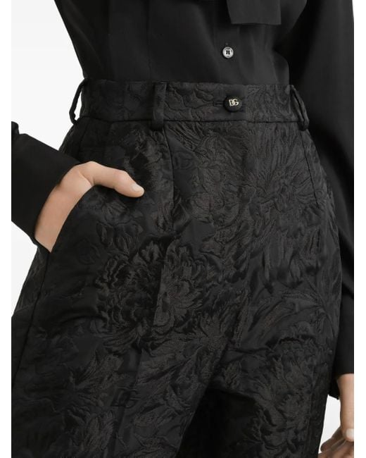 Dolce & Gabbana Black Jacquard Trousers