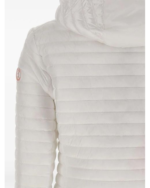 Save The Duck Gray Hooded Quilted Jacket