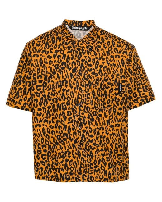 Palm Angels Brown 'Cheetah' Shirt for men