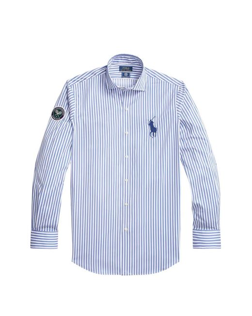 Polo Ralph Lauren Blue Wimbledon Umpire-Uniform Striped Shirt