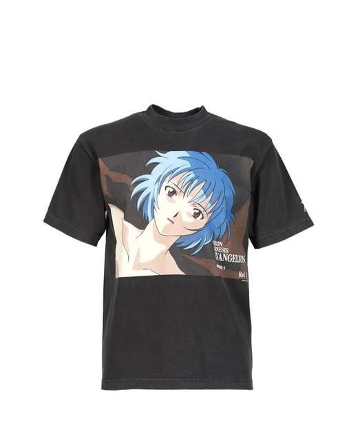 EVANGELI0N 95 Black Graphic-Print T-Shirt for men