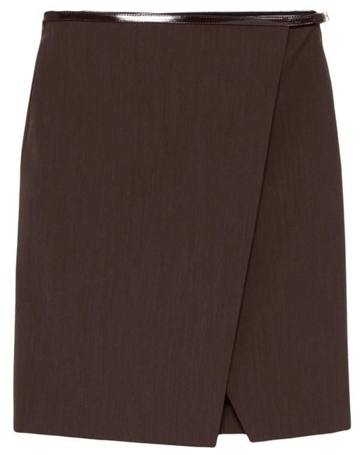 Philosophy Di Lorenzo Serafini Brown Wrap Skirt