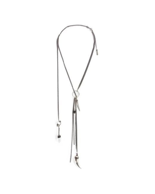 Ann Demeulemeester White Charm-Detail Necklace