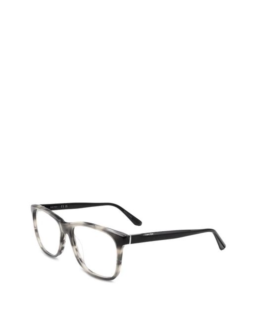 Calvin Klein White Square-Frame Glasses for men
