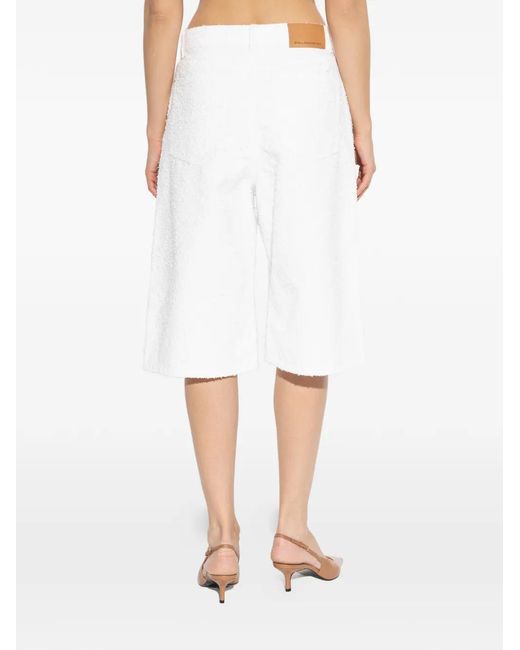 Stella McCartney White Textured Shorts