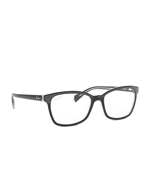 Ray-Ban Black Rectangle-Frame Glasses