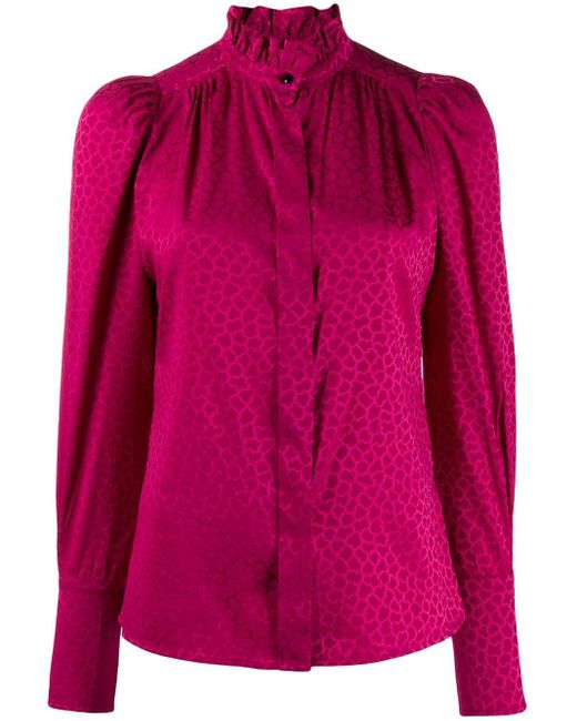 Isabel Marant Silk Printed Lamia Blouse in Pink - Lyst