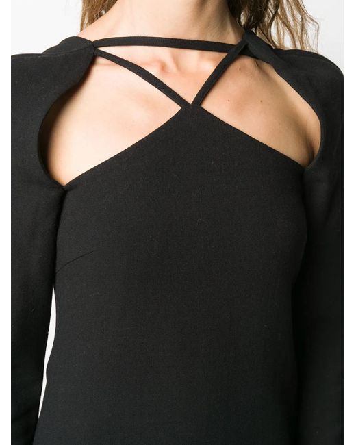 Rejina Pyo Black Cut-Out Crepe Midi Dress