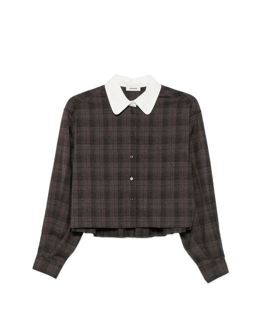 Sandro Black Checked Long-Sleeve Shirt