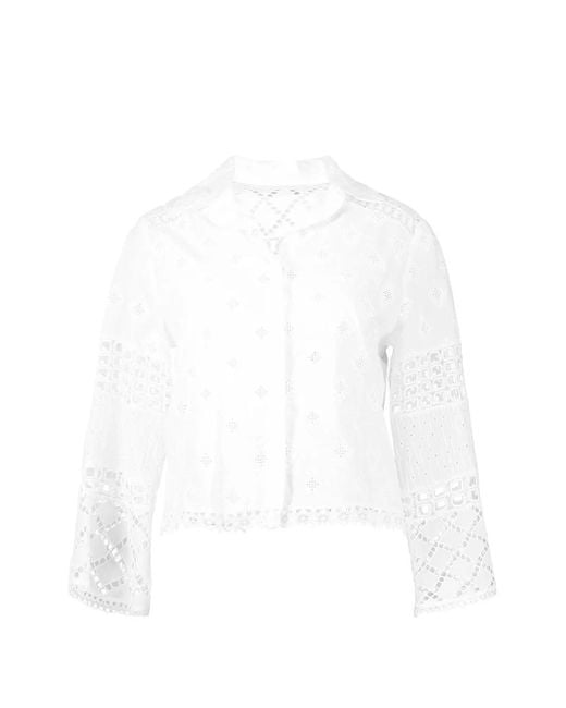 Temptation Positano White Embroidered Blouse