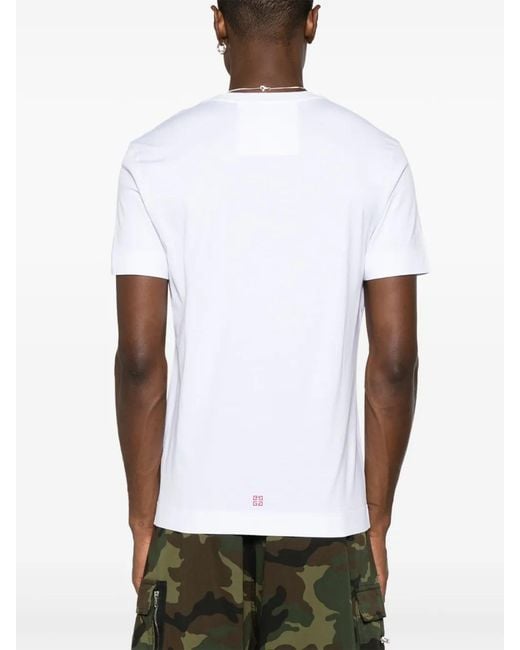 Givenchy White 4G Stars T-Shirt for men