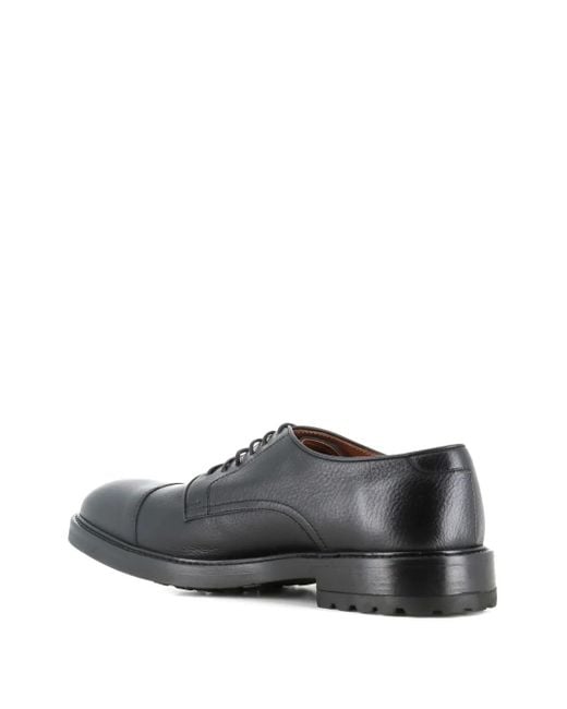 Alexander Hotto Gray Leather Cap-Toe Lace-Up Oxford Shoes for men