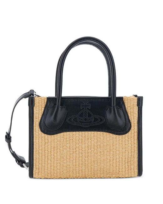 Vivienne Westwood Blue Petit Sac Cabas À Motif Troy Orb