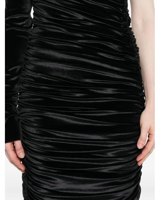 Abito Midi Monospalla Con Design Drappeggiato di Mugler in Black